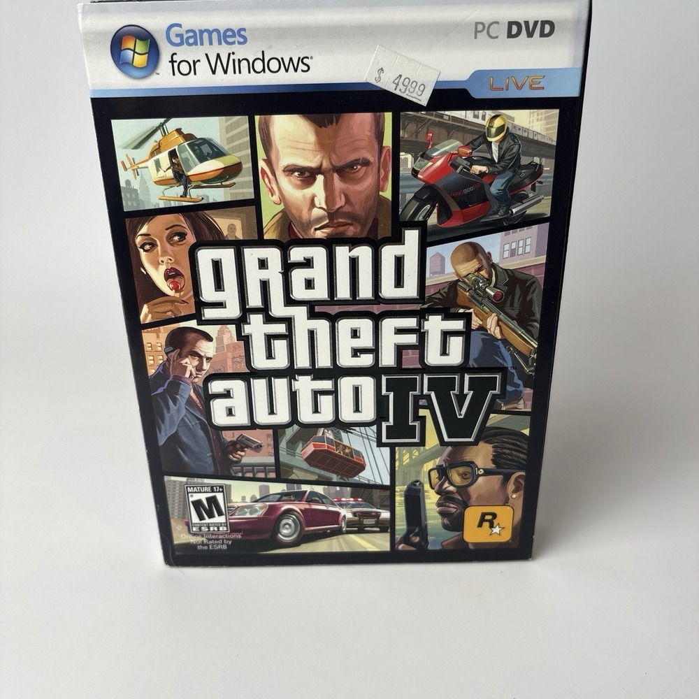 Grand Theft Auto IV PC Game Complete Disc 1 & 2 Manual Big Hard Case